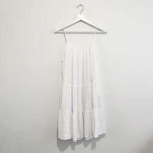 H&M Pretty Boho Woman's Sun Dress Coverup Summer Island Beach Wear White Large